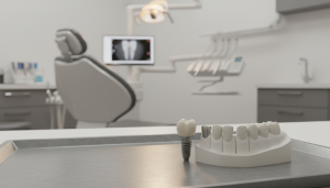 Natural-looking dental implant crown restoration at Red Rose Dentistry in downtown Hamilton Ontario