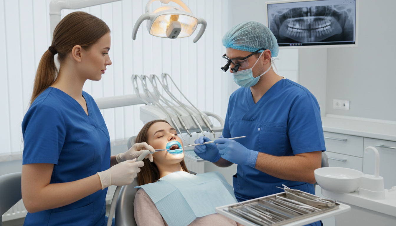 Dentist performing gentle painless root canal treatment at Red Rose Dentistry Hamilton Ontario 2026