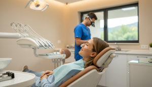 Relaxed patient receiving comfortable nitrous oxide sedation dentistry at Red Rose Dentistry Hamilton Ontario